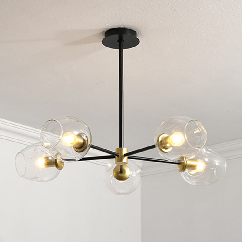 Modern Jar-Shaped Chandelier Lights Glass Chandelier Light Fixture for Living Room