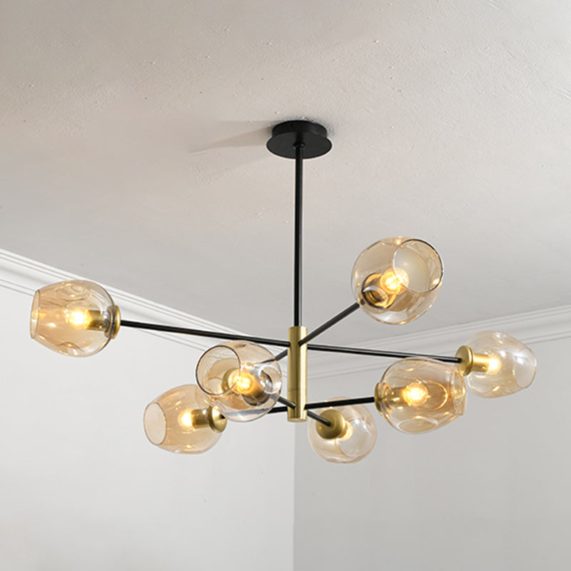 Modern Jar-Shaped Chandelier Lights Glass Chandelier Light Fixture for Living Room