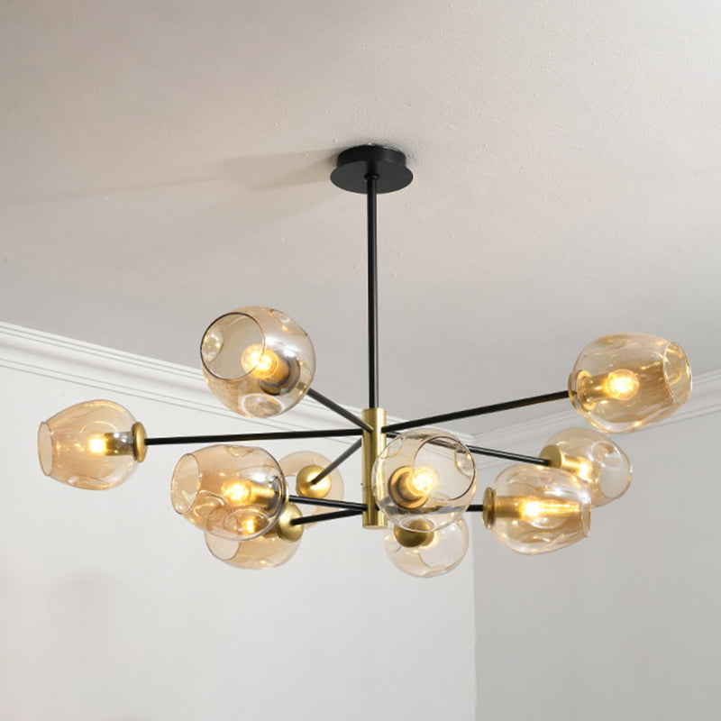 Modern Jar-Shaped Chandelier Lights Glass Chandelier Light Fixture for Living Room