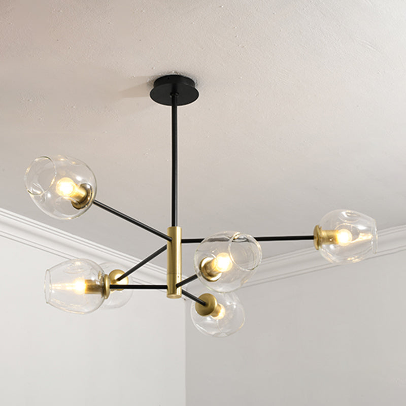 Modern Jar-Shaped Chandelier Lights Glass Chandelier Light Fixture for Living Room