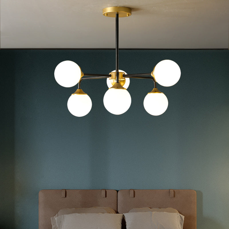 Contemporary Globe Chandelier Lights Glass Chandelier Light Fixture for Living Room