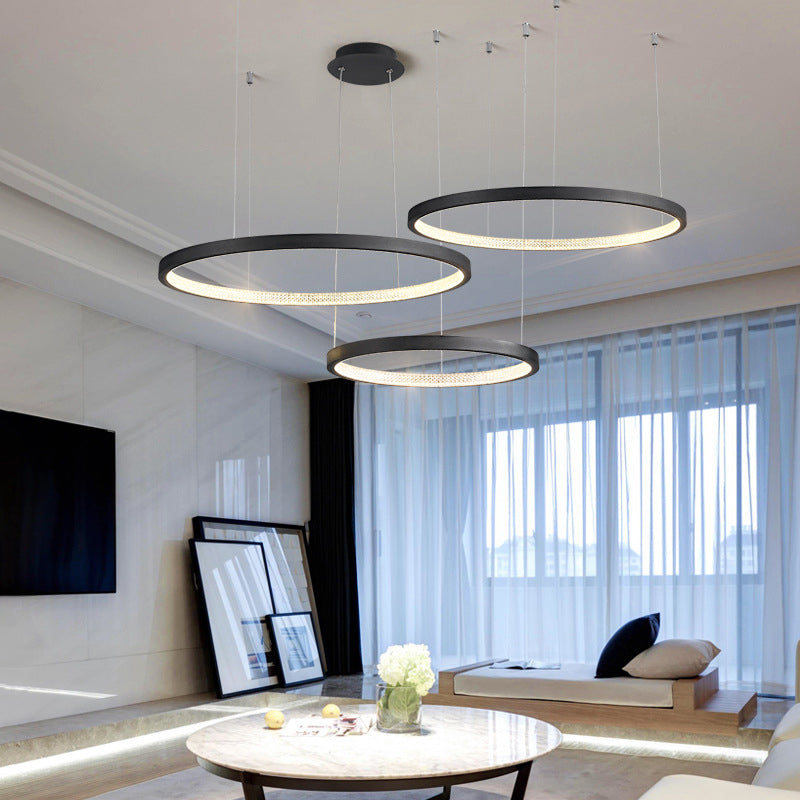 Runde Form hängende Lampenvorrichtung moderne Style -Anhängerlampe in Schwarz für Wohnzimmer