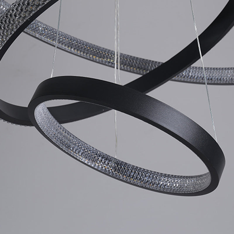 Runde Form hängende Lampenvorrichtung moderne Style -Anhängerlampe in Schwarz für Wohnzimmer