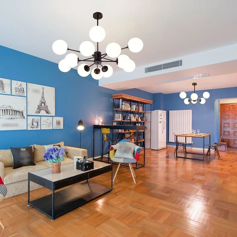 Moderner Globe Kronleuchter Lichter Glas Kronleuchterleuchte für Wohnzimmer