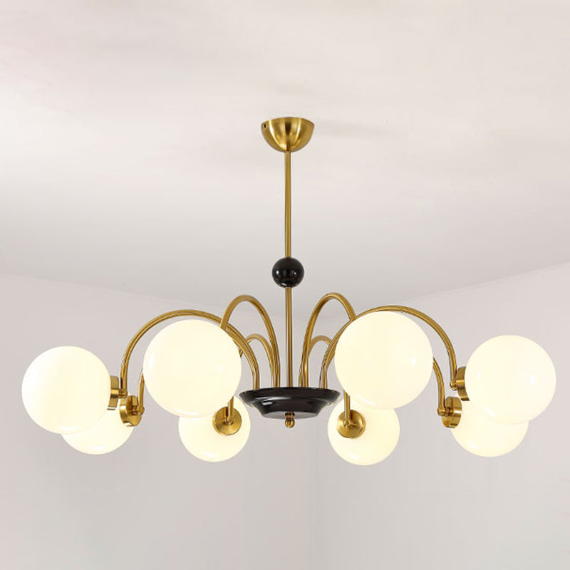 Moderner Glasschatten Kronleuchter multi -hanges Anhängerlampenlampe für Wohnzimmer