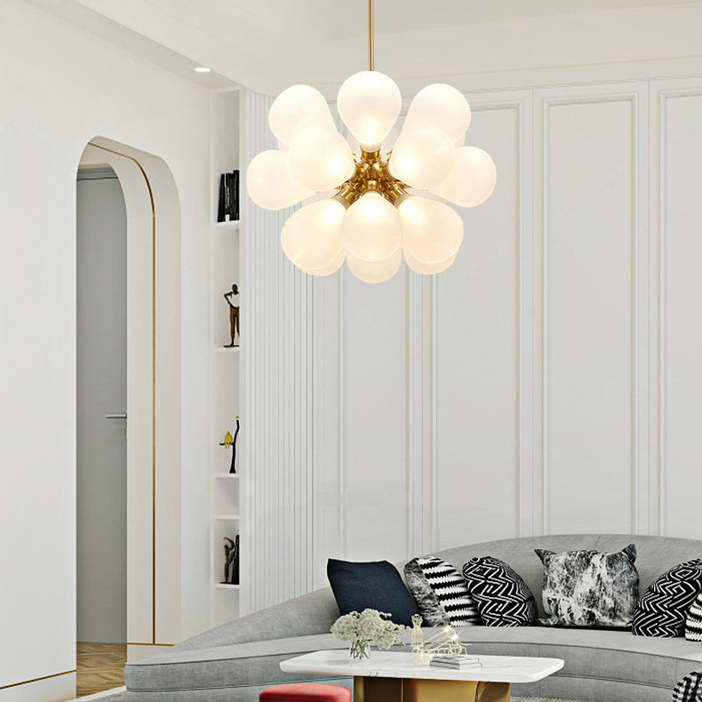 Moderner Stil Ballon Kronleuchter Glas Wohnzimmer hängen Licht in Gold