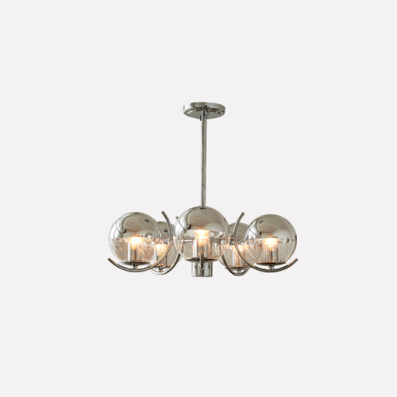 Postmodern Style Globe Chandelier Light Metal Glass Pendant Light for Kitchen