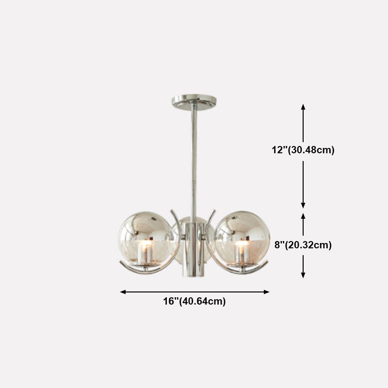 Postmodern Style Globe Chandelier Light Metal Glass Pendant Light for Kitchen