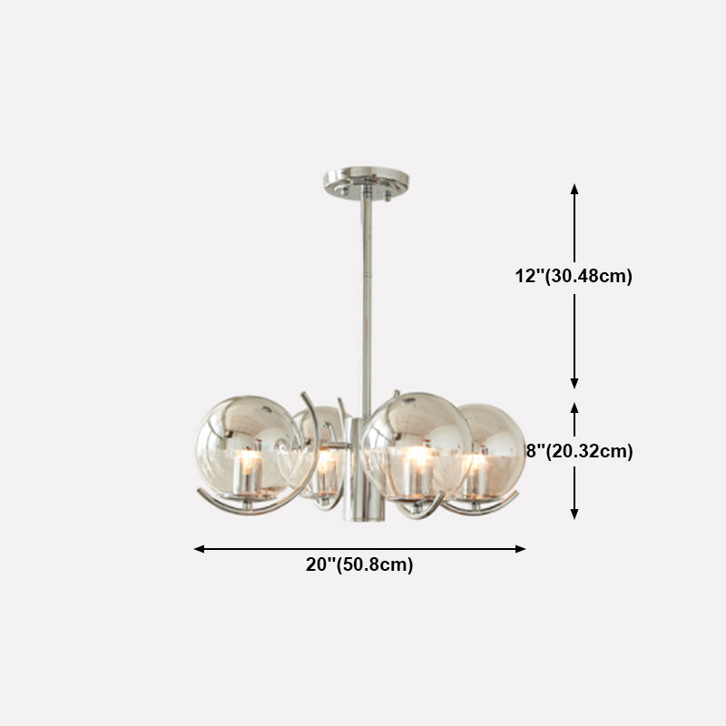 Postmodern Style Globe Chandelier Light Metal Glass Pendant Light for Kitchen