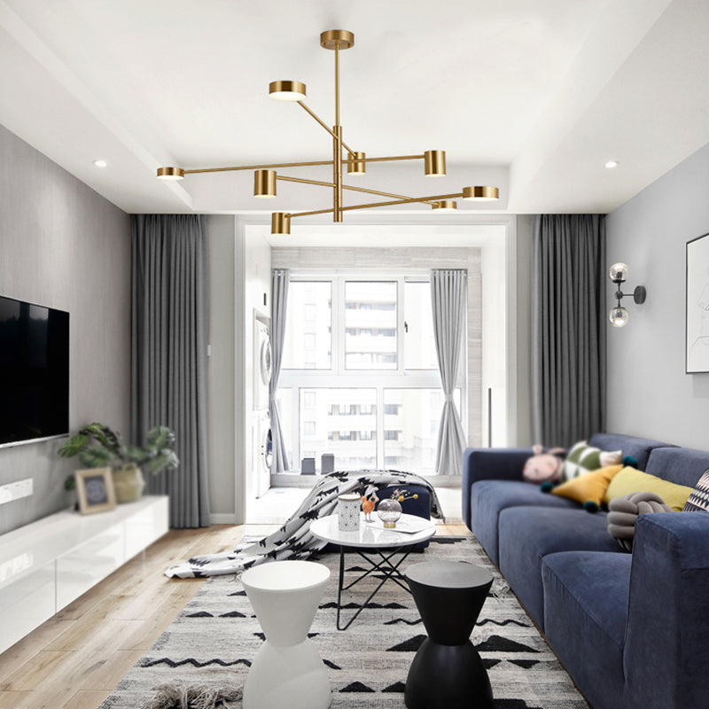 Cylinder Shape Metal Chandelier Lights Modern Chandelier Lighting Fixtures in Gold