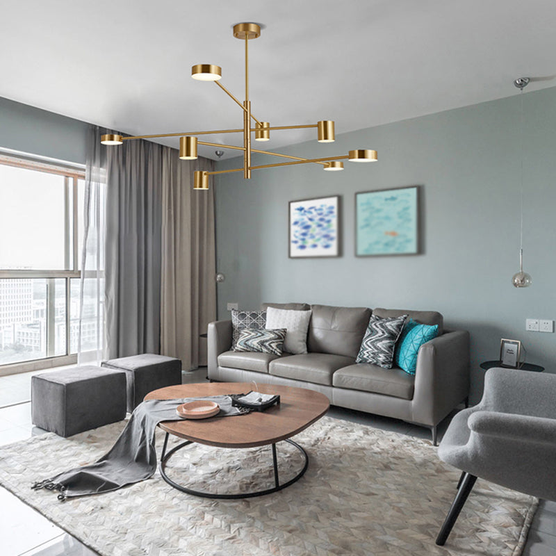Cylinder Shape Metal Chandelier Lights Modern Chandelier Lighting Fixtures in Gold