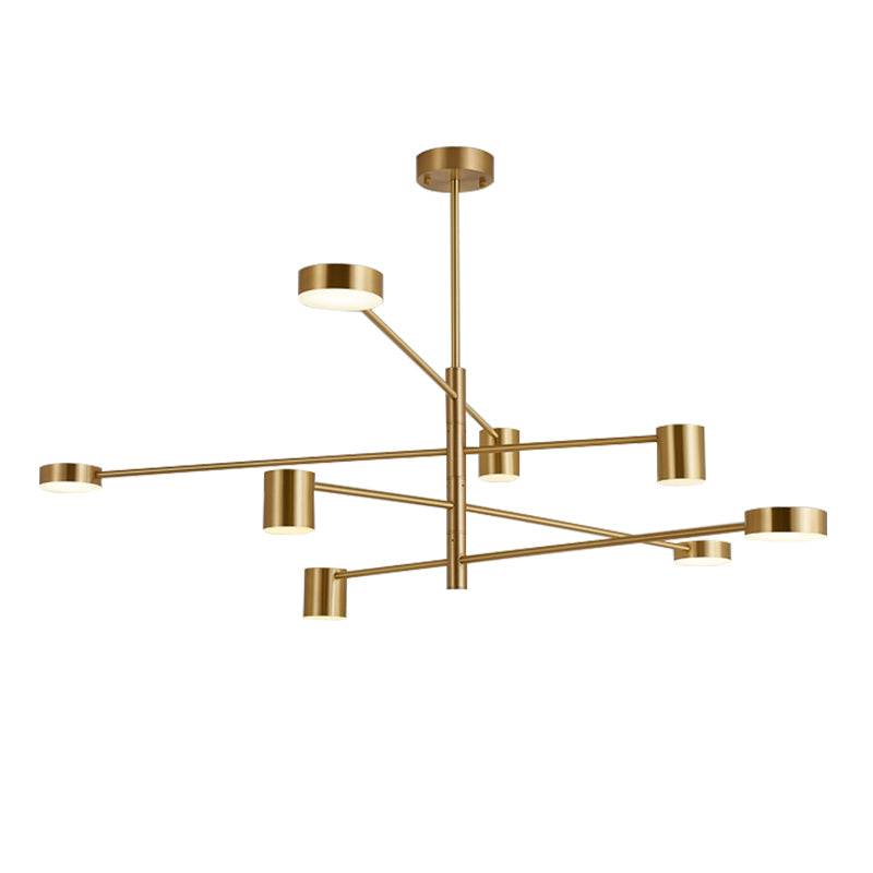 Cylinder Shape Metal Chandelier Lights Modern Chandelier Lighting Fixtures in Gold
