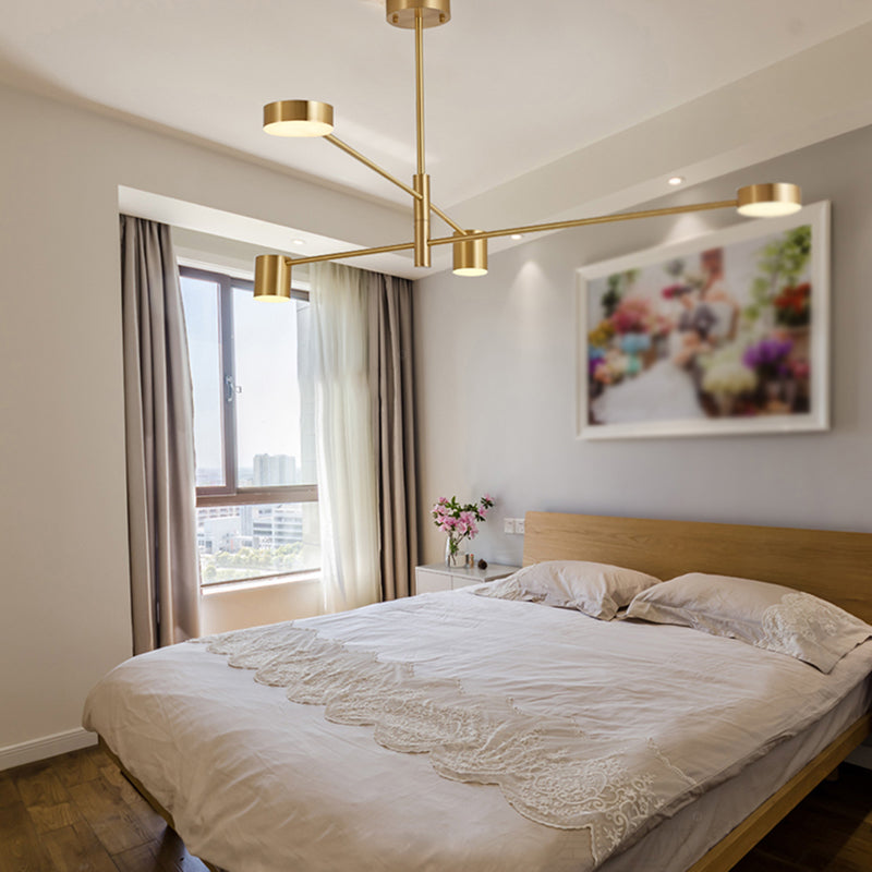 Cylinder Shape Metal Chandelier Lights Modern Chandelier Lighting Fixtures in Gold