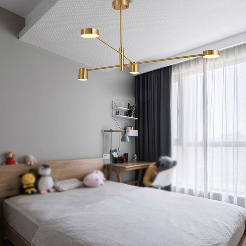 Cylinder Shape Metal Chandelier Lights Modern Chandelier Lighting Fixtures in Gold