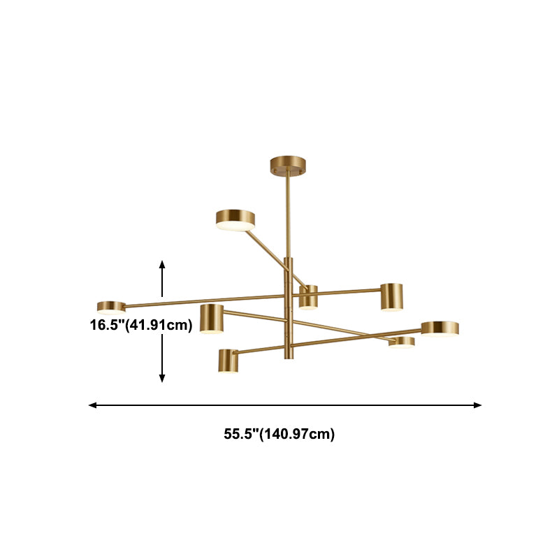 Cylinder Shape Metal Chandelier Lights Modern Chandelier Lighting Fixtures in Gold