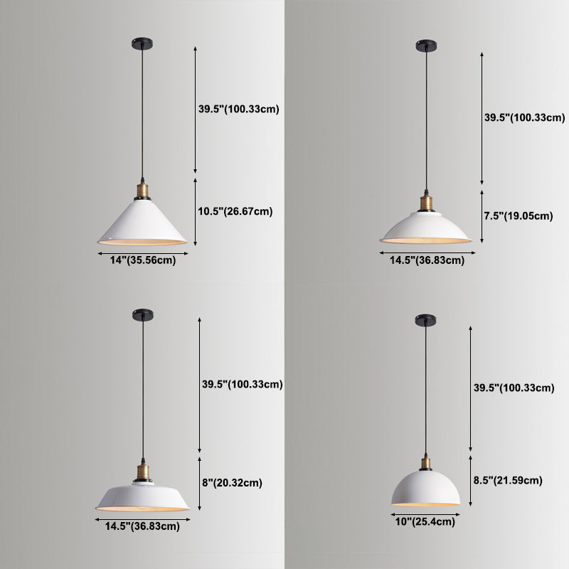 Accoglienza a sospensione vintage a 1 luce Kit di luce a sospensione bianca per negozio