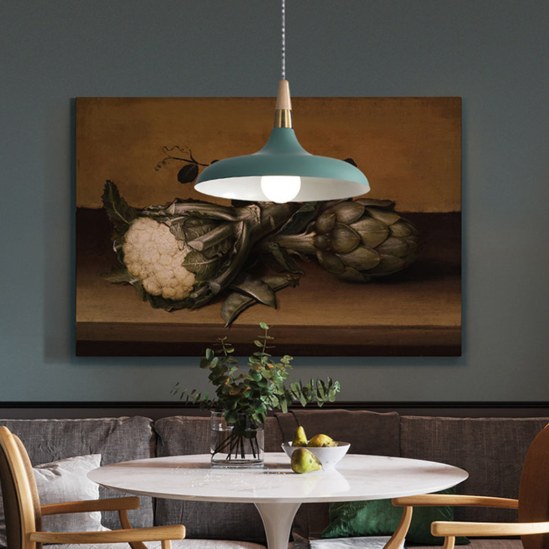 Metal Hanging Lights Modern Macaron Style 1 Light Hanging Mount Fixture for Living Room