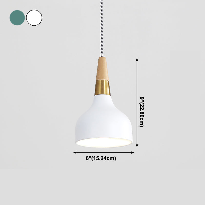 Metal Hanging Lights Modern Macaron Style 1 Light Hanging Mount Fixture for Living Room