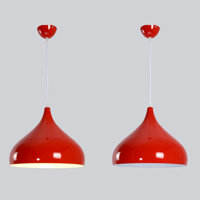 Metal Bowl Shape Hanging Lights Modern Macaron Style 1 Light Hanging Mount Fixture