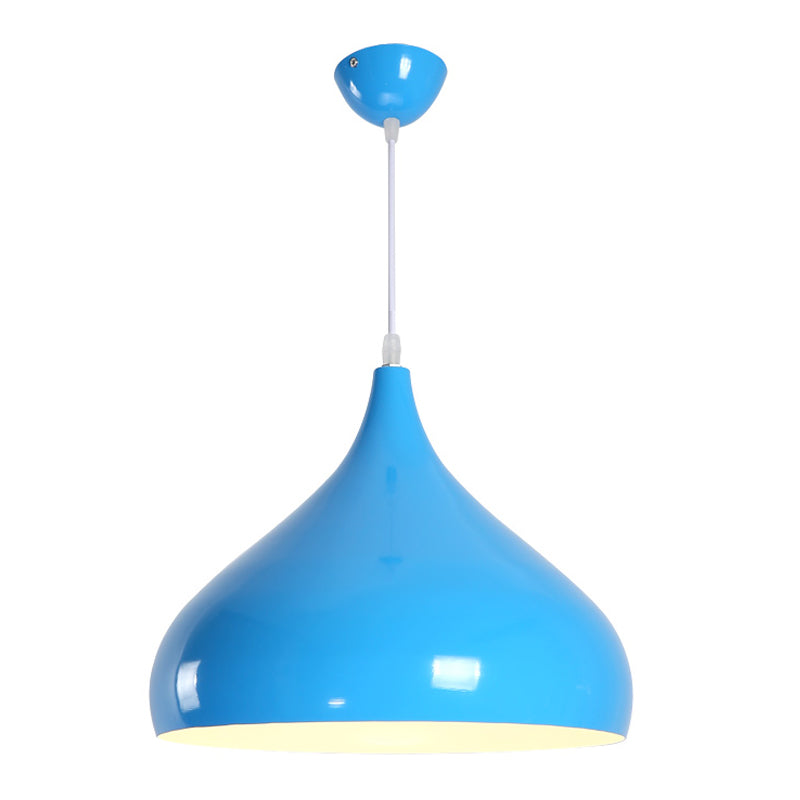 Metal Bowl Shape Hanging Lights Modern Macaron Style 1 Light Hanging Mount Fixture