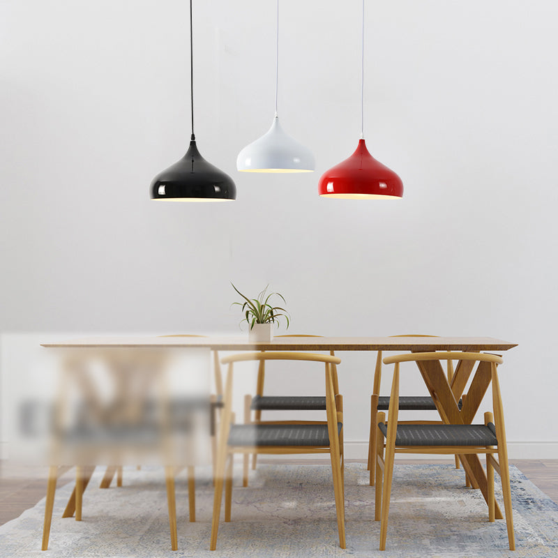 Metal Bowl Shape Hanging Lights Modern Macaron Style 1 Light Hanging Mount Fixture