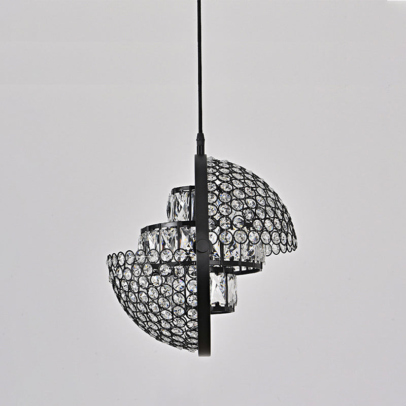 Modern Simplicity Crystal Hanging Lamp Sphere Shape Pendant Light for Living Room