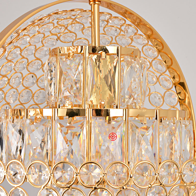 Modern Simplicity Crystal Hanging Lamp Sphere Shape Pendant Light for Living Room