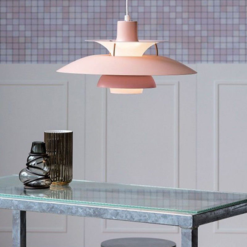 Nordic Style Hanging Light Colorful Metal Shade Pendent Lighting Fixture for Sitting Room