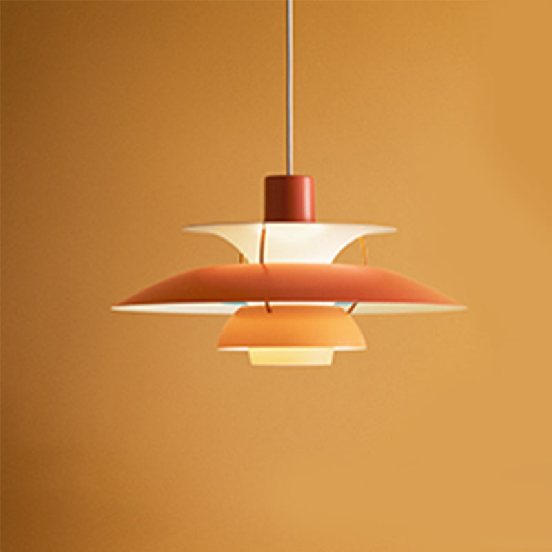 Nordic Style Hanging Light Colorful Metal Shade Pendent Lighting Fixture for Sitting Room