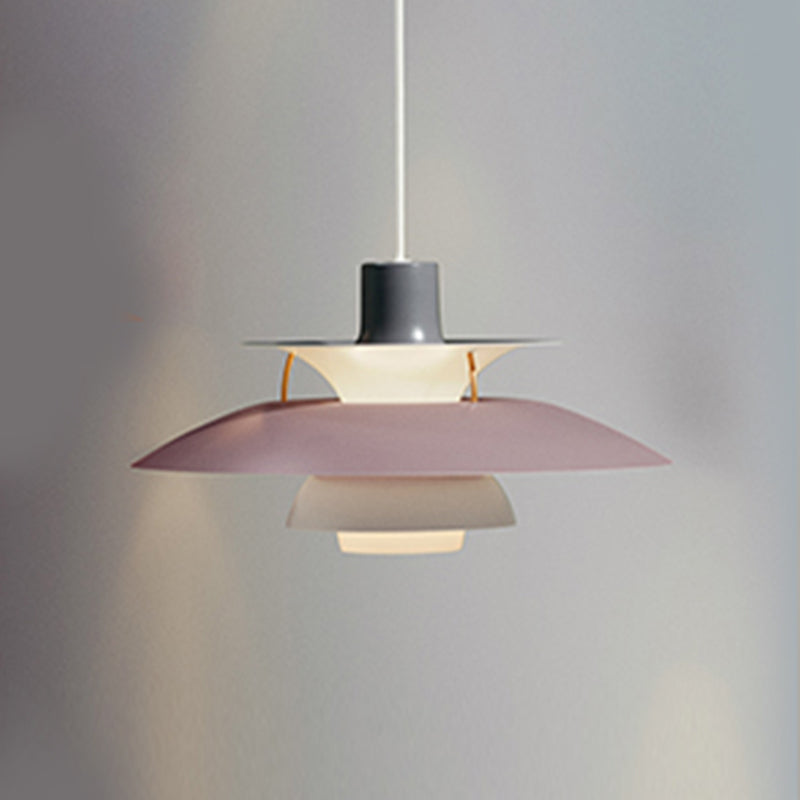 Nordic Style Hanging Light Colorful Metal Shade Pendent Lighting Fixture for Sitting Room