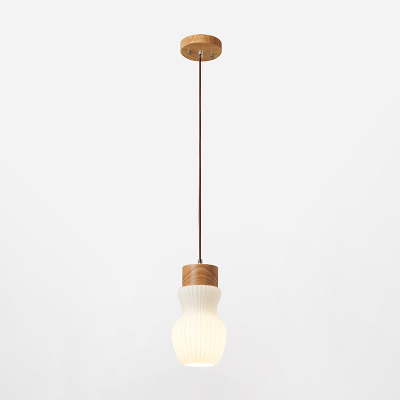 Lumières suspendues en verre Style moderne 1 Light suspendu montage de montage avec bois pour salle à manger