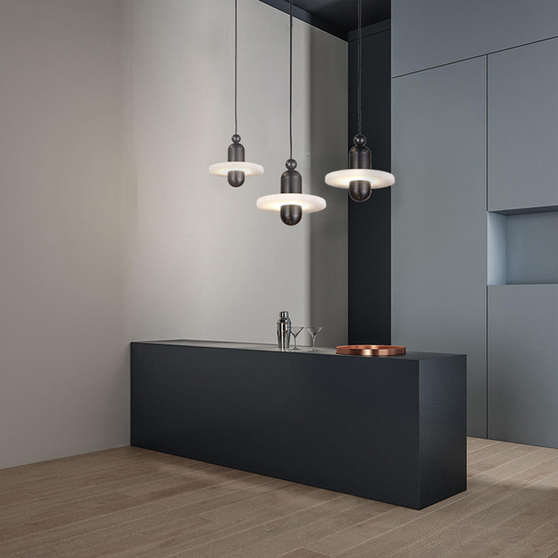 Contemporary Marble Hanging Light Minimalist Pendent Lighting Fixture for Sitting Room