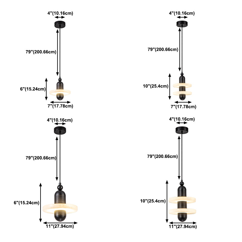 Contemporary Marble Hanging Light Minimalist Pendent Lighting Fixture for Sitting Room