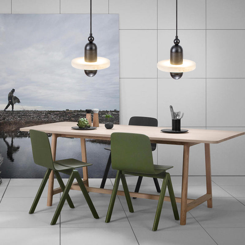 Contemporary Marble Hanging Light Minimalist Pendent Lighting Fixture for Sitting Room