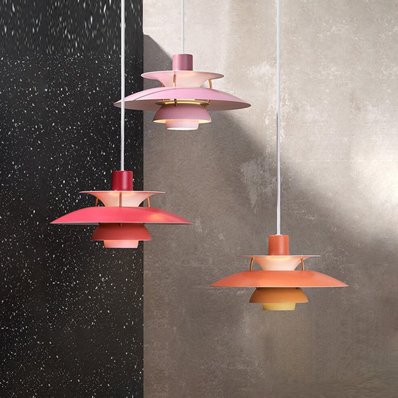 Colorful Metal Shape Hanging Light Modern Style Pendent Lighting Fixture for Sitting Room