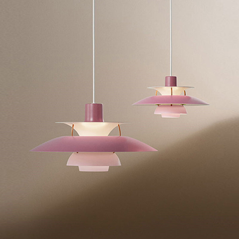 Colorful Metal Shape Hanging Light Modern Style Pendent Lighting Fixture for Sitting Room