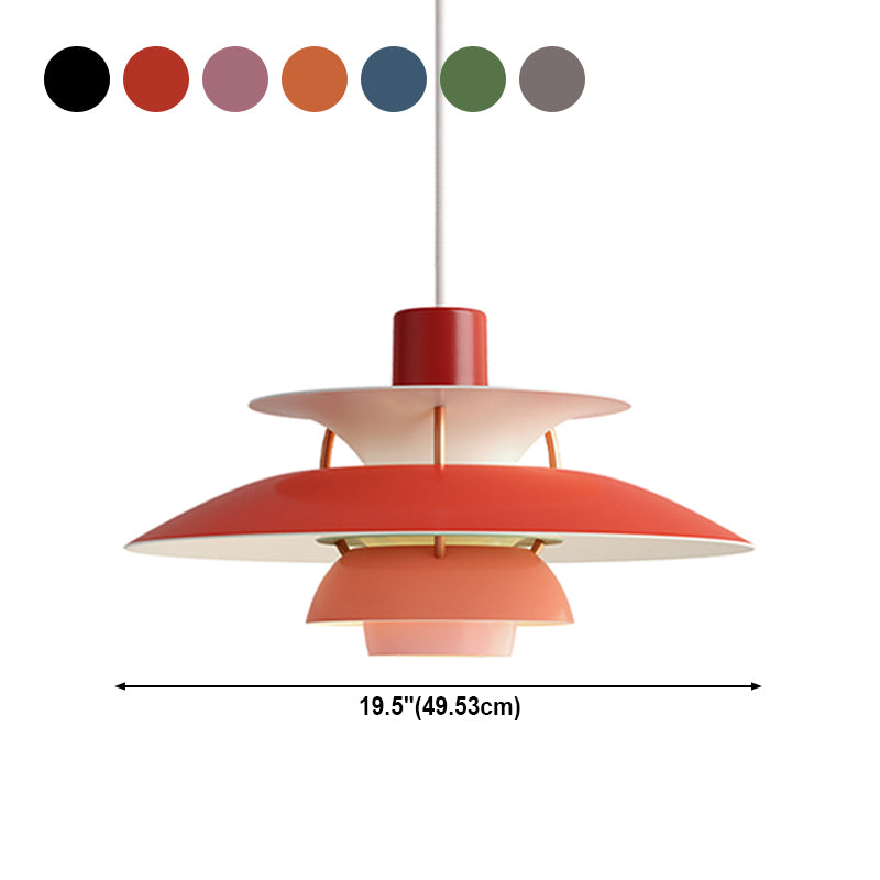 Colorful Metal Shape Hanging Light Modern Style Pendent Lighting Fixture for Sitting Room