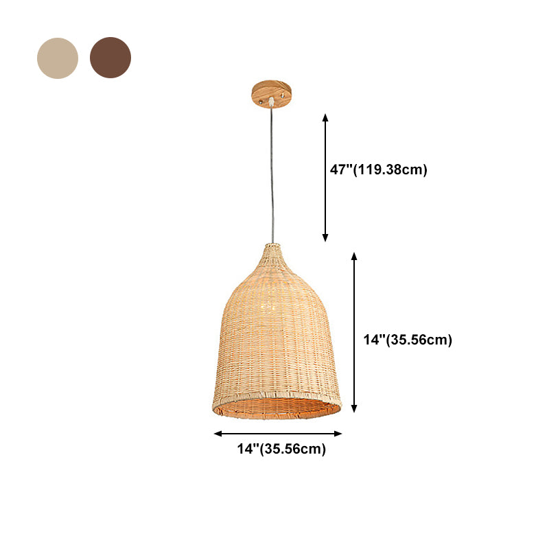 Rattan Shape Hanging Light Modern Minimalist Pendent Lighting Fixture for Dining Room