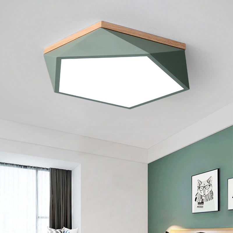 1 Lampe à plafond Hexagonal Lumière moderne Macaron Style Plafond métal Éclairage pour la salle de séjour