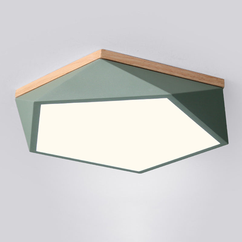 1 Lampe à plafond Hexagonal Lumière moderne Macaron Style Plafond métal Éclairage pour la salle de séjour