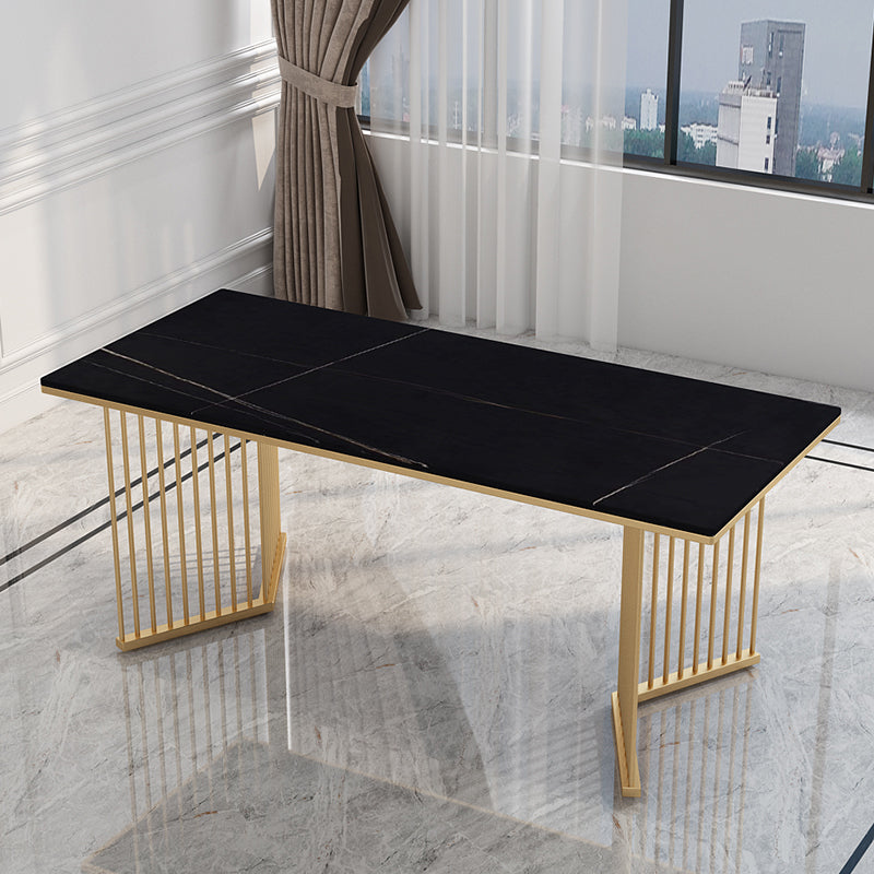 Glam Style 1/2/5/7 Pieces Dining Set Marble Top Dining Table Set with Velvet Chairs