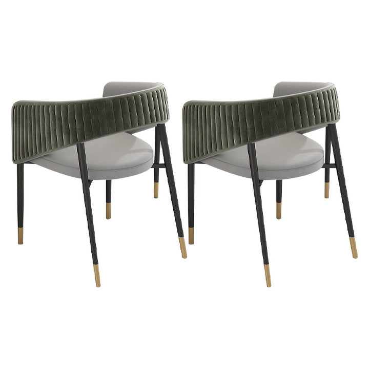 Glam Style 1/2/5/7 Pieces Dining Set Marble Top Dining Table Set with Velvet Chairs