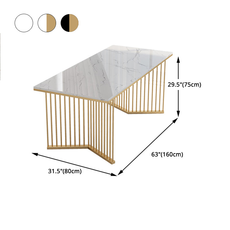 Glam Style 1/2/5/7 Pieces Dining Set Marble Top Dining Table Set with Velvet Chairs