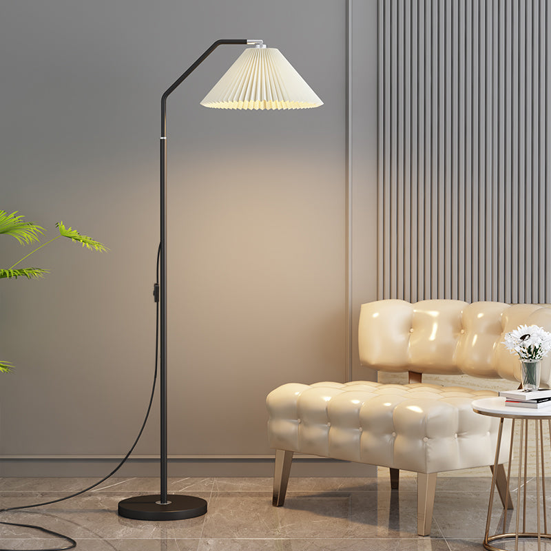 Luz de tela de forma geométrica Luz de lámpara de piso de estilo único de estilo moderno