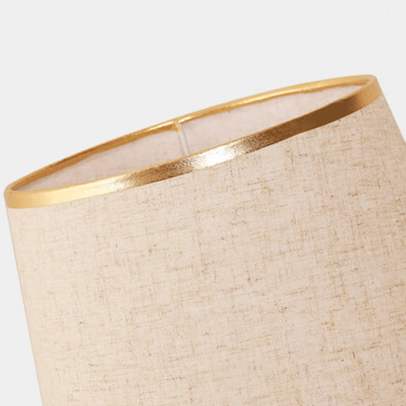 Gold Metal Table Light Modern 1-Light Bedroom Nightstand Lamp with Bucket Fabric Shade