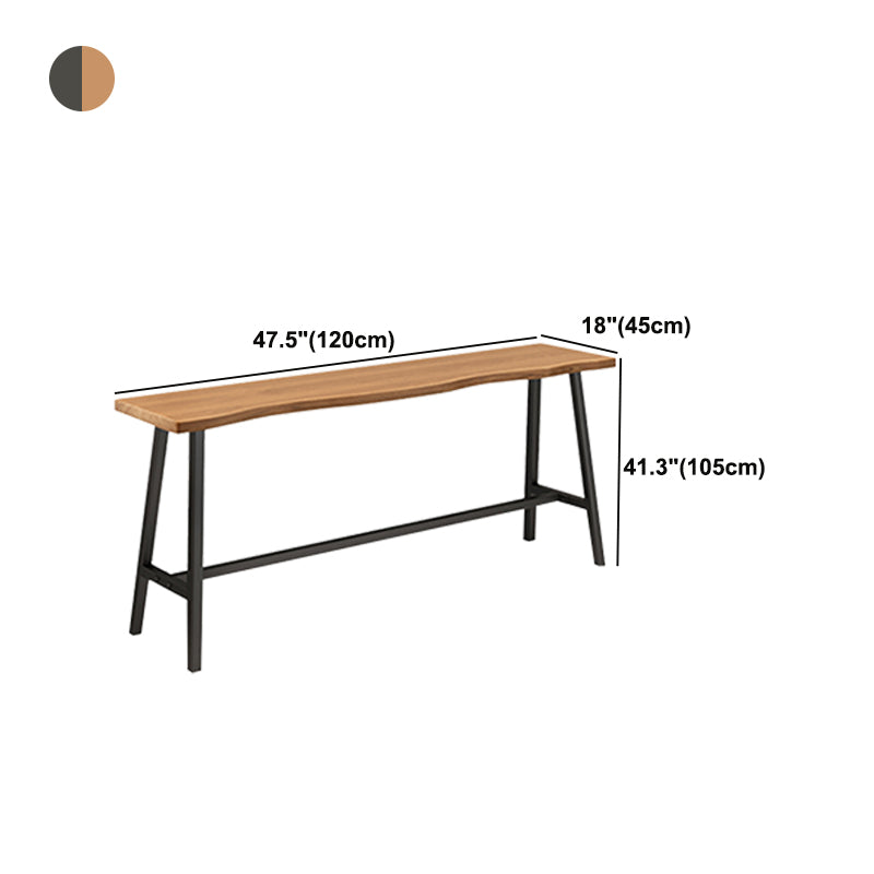 Brown Modern Style Table Solid Wood and Iron Balcony Bar Table
