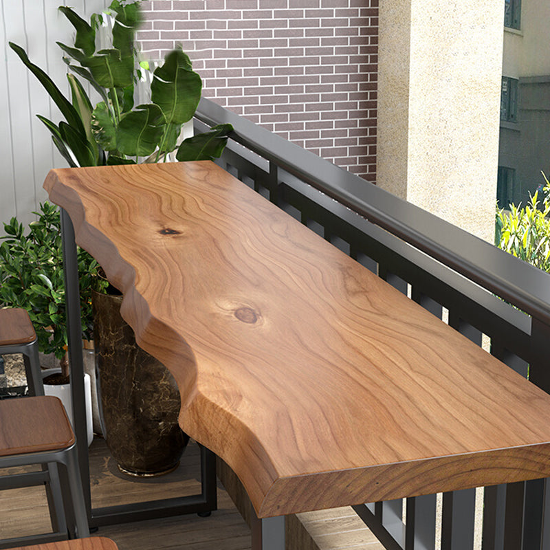 Brown Modern Style Solid Wood and Iron Coffee Shop Bar Table