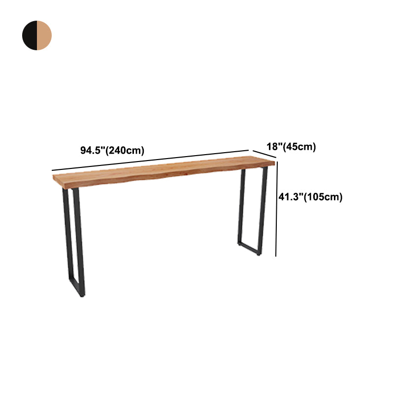 Brown Modern Style Table Solid Wood and Iron Coffee Shop Bar Table