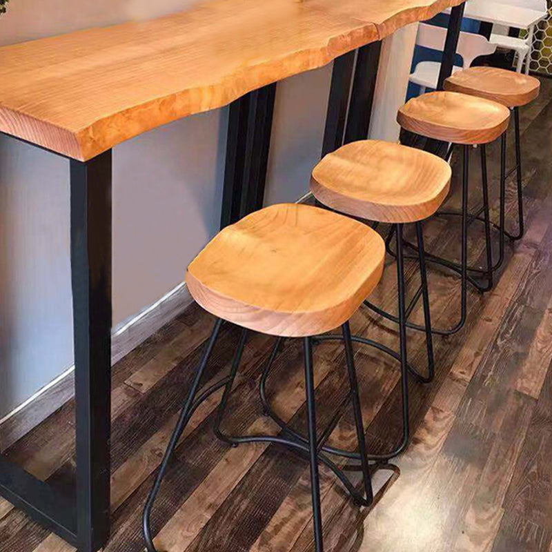 Brown Modern StyleTable Solid Wood and Iron Coffee Shop Bar Table