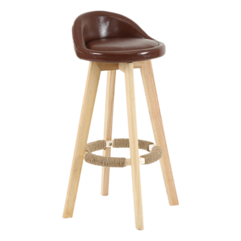 Taburete moderno sin brazos para mostrador, taburete de bar de madera para sala de estar con cojín y pedal